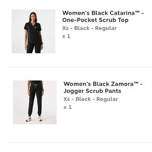 Women's black FIGS scrub set